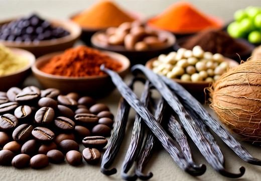Coffee, vanilla and spices arranged for a private-label range