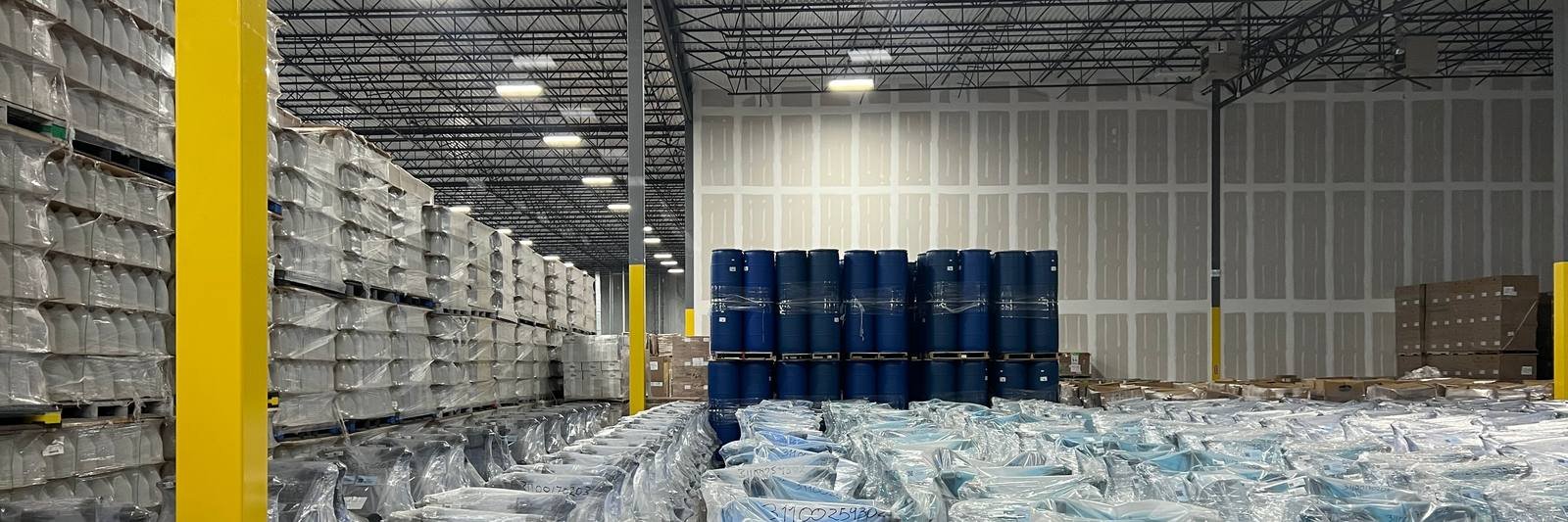 Export goods staged in a warehouse before shipment
