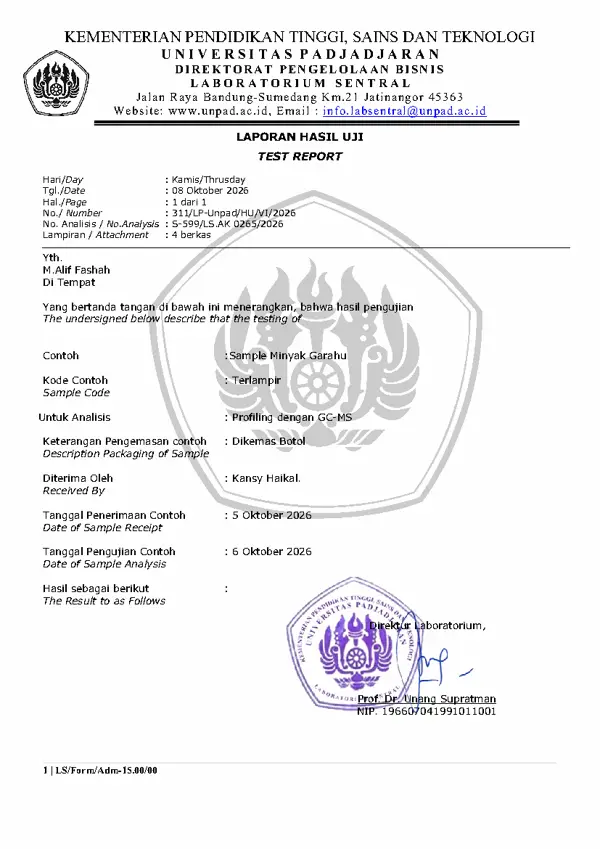 Oud oil lab report